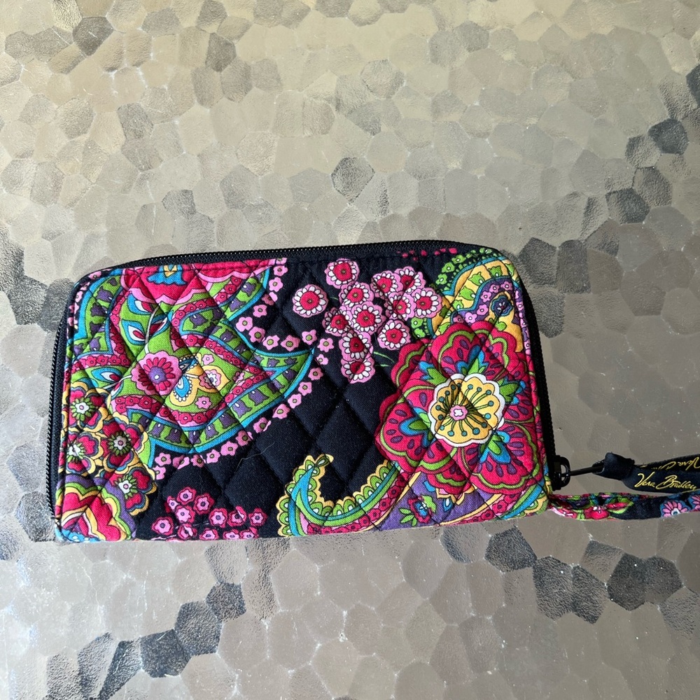 Vera Bradley Black and Pink Quilted Wallet